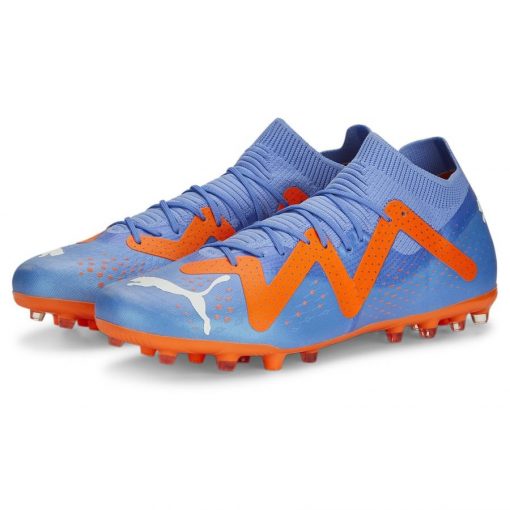 PUMA Future Match Mg Supercharge - Blauw/wit/oranje - Kunstgras (Ag) / Natuurgras (Fg), maat 43