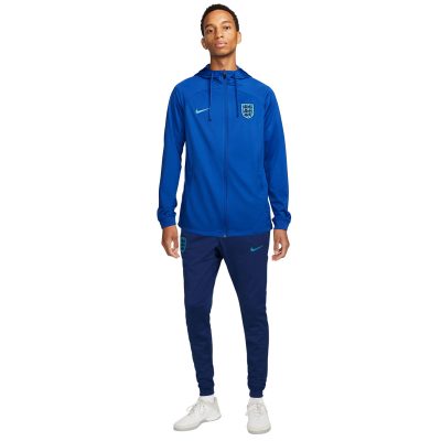 Nike Engeland Strike Hooded Trainingspak 2022-2024 Blauw