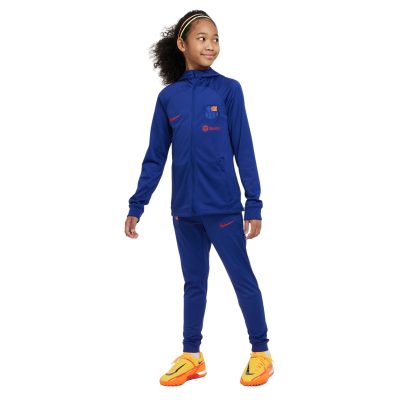 Nike FC Barcelona Strike Trainingspak Full-Zip Hooded 2022-2023 Kids Blauw Rood Geel