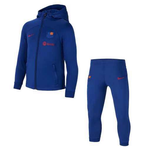 Nike FC Barcelona Strike Trainingspak Full-Zip Hooded 2022-2023 Kleuters Blauw Rood Geel