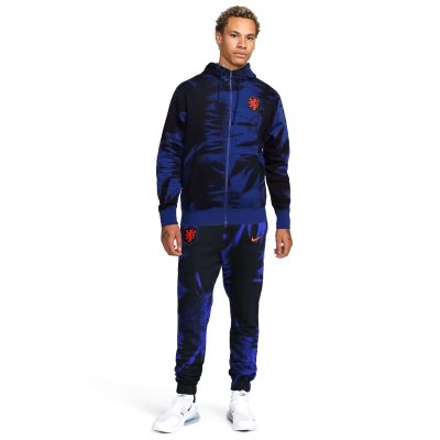 Nike Nederland Club Full-Zip Hooded Trainingspak 2022-2024 Blauw Zwart