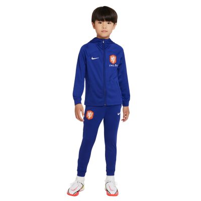 Nike Nederland Strike Hooded Trainingspak 2022-2024 Kids Blauw Wit