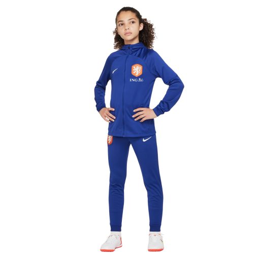 Nike Nederland Strike Hooded Trainingspak 2022-2024 Kids Blauw Wit