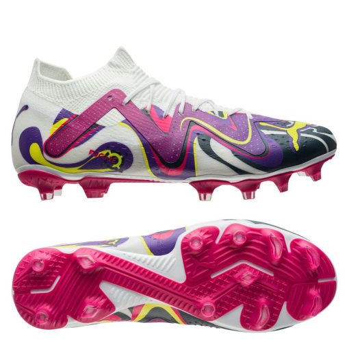 PUMA Future Match Fg/ag Creativity - Wit/paars/geel Limited Edition - Kunstgras (Ag) / Natuurgras (Fg), maat 42½