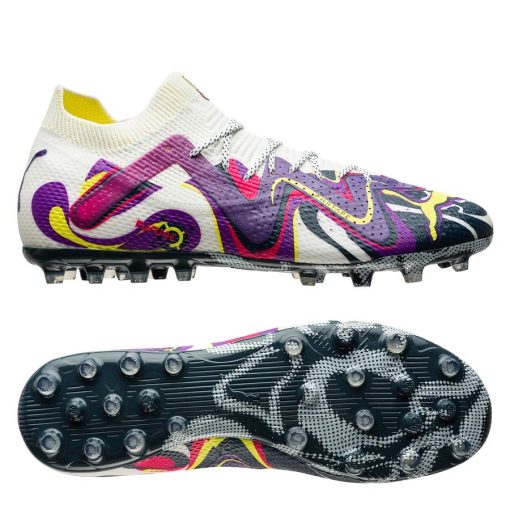 PUMA Future Ultimate Mg Creativity - Wit/paars/geel Limited Edition - Kunstgras (Ag) / Natuurgras (Fg), maat 39