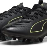 PUMA ULTRA 6 PLAY FG/AG Jr Unisex Sportschoenen - PUMA Black-Fizzy Light-Green Terrain