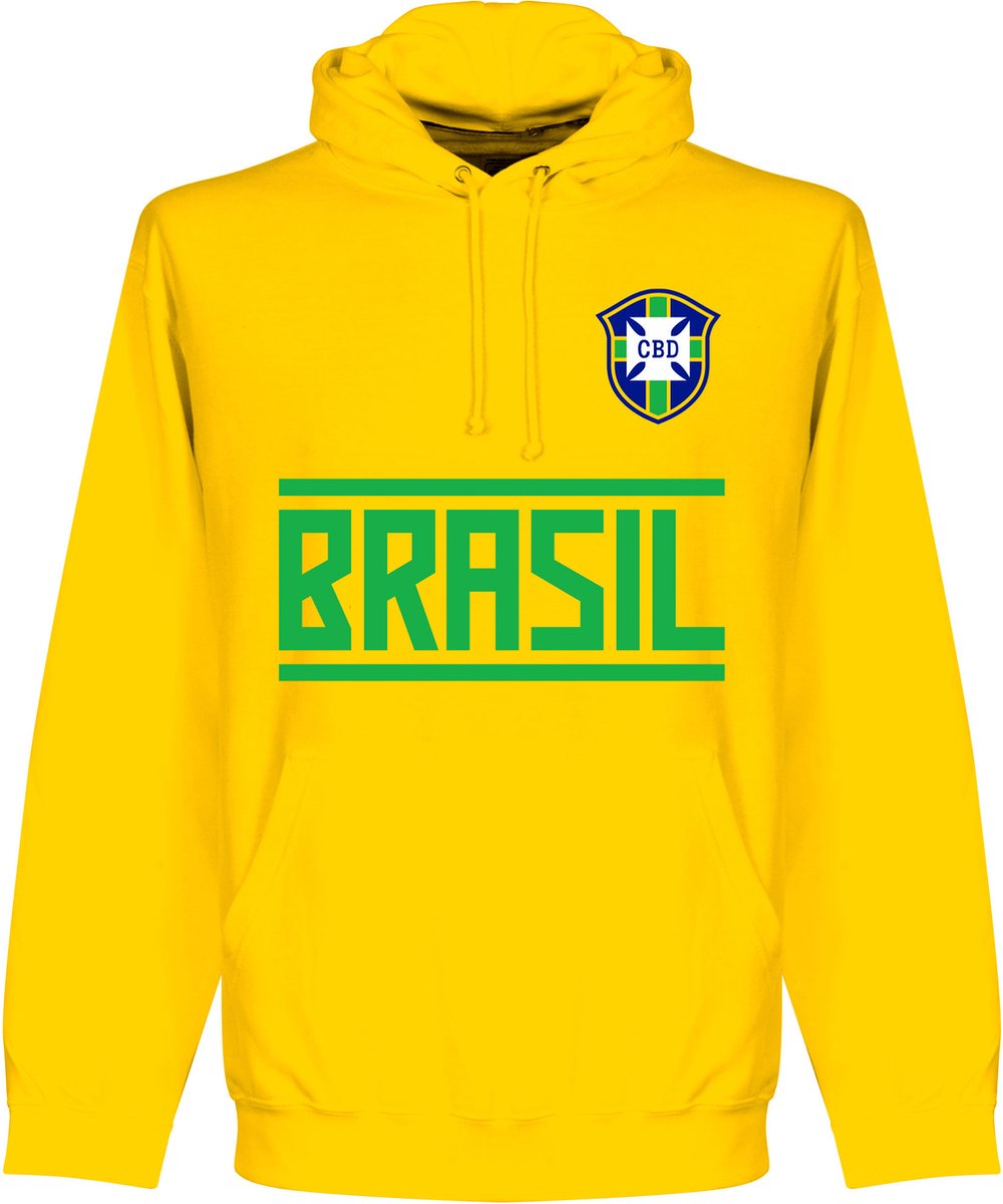 1000x1200-80 Brazilië Team Hoodie - Geel - XL - Afbeelding 1