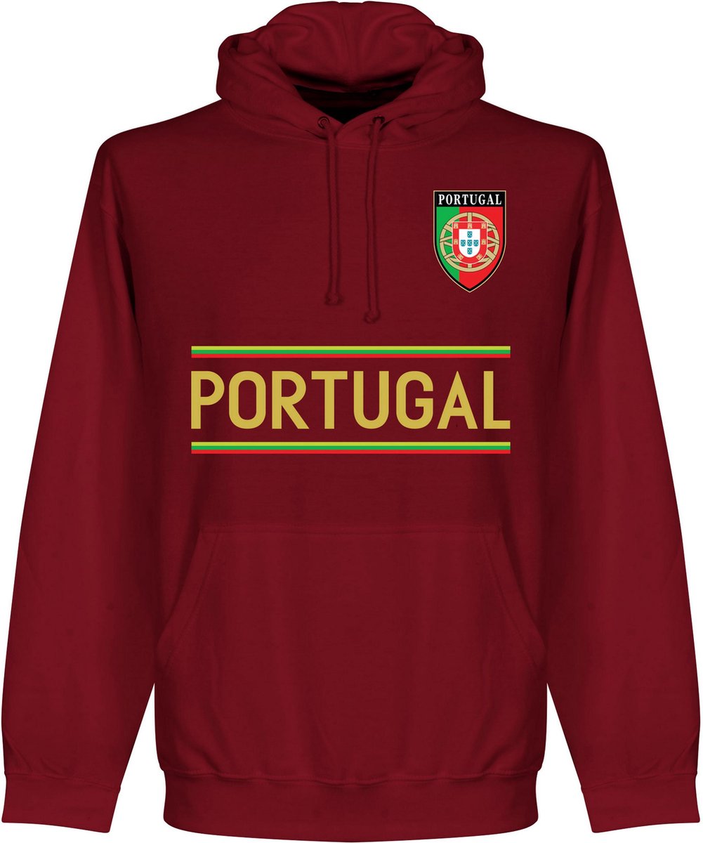 1001x1200 Portugal Team Hoodie - Bordeaux Rood - S - Afbeelding 1