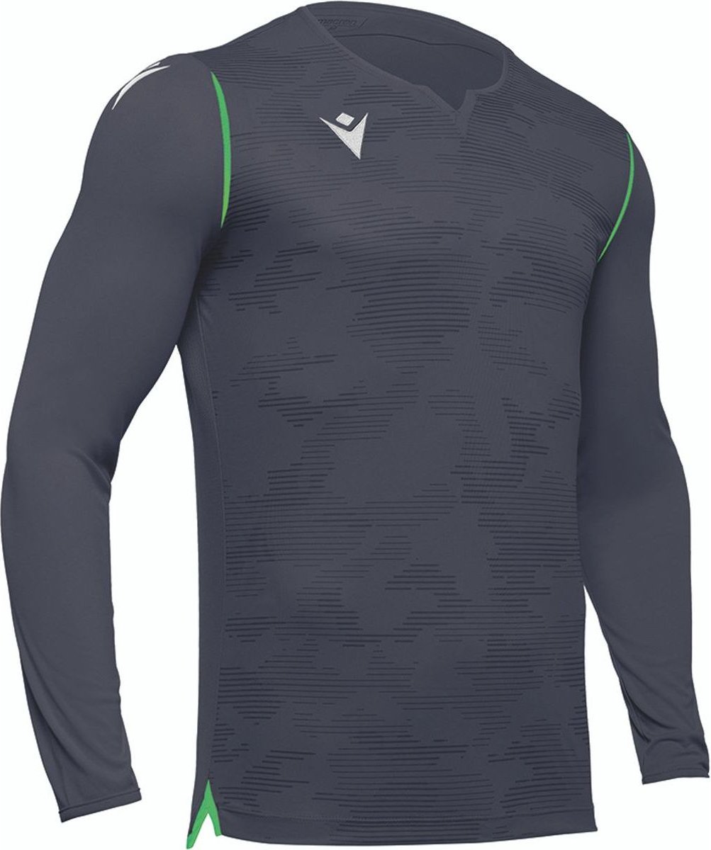 1003x1200-18 Macron Ares Keepershirt Lange Mouw Heren - Antraciet / Fluogeel | Maat: XL - Afbeelding 1