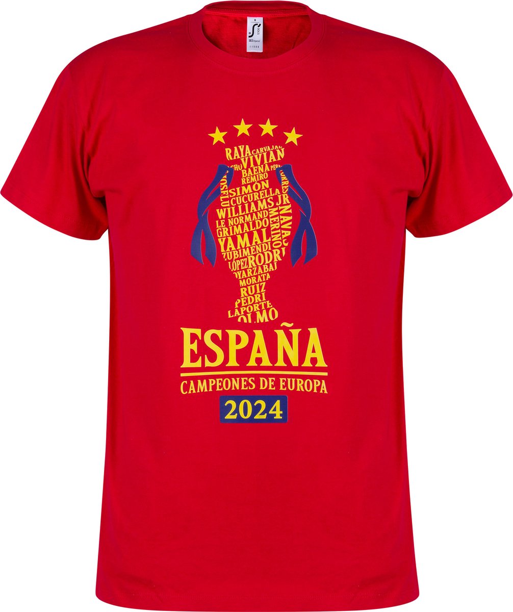 1006x1200-44 Spanje Campeones de Europa 2024 T-Shirt - Rood - L - Afbeelding 1