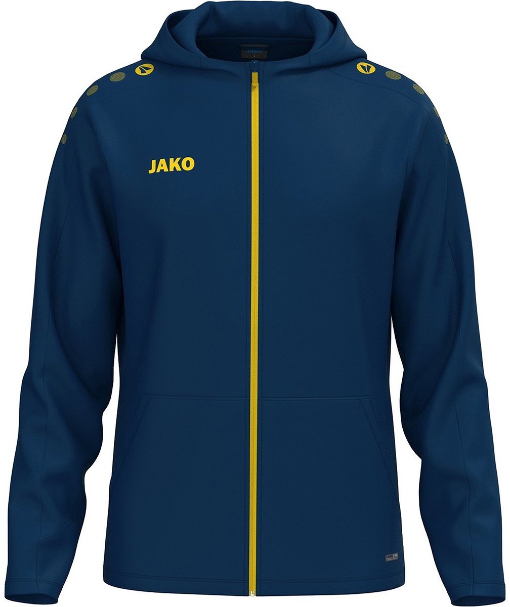 1008x1200-103 Jako One Jas Met Kap Kinderen - Navy / Citroen | Maat: 128 - Afbeelding 1