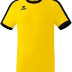 Erima Retro Star Shirt Korte Mouw Kinderen - Geel / Zwart | Maat: 152