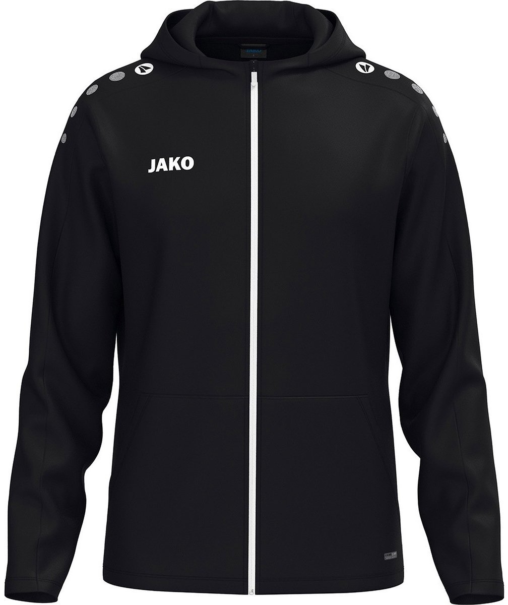 1008x1200-92 Jako One Jas Met Kap Kinderen - Zwart | Maat: 128 - Afbeelding 1