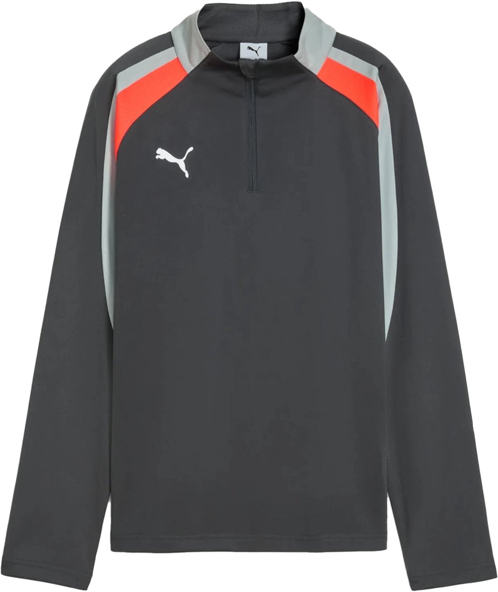 1009x1200-139 Puma individualliga 1/4 zip top in de kleur grijs. - Afbeelding 1