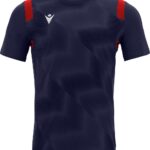 Macron Rodders Shirt Korte Mouw Kinderen - Marine / Rood | Maat: 7-8 Y