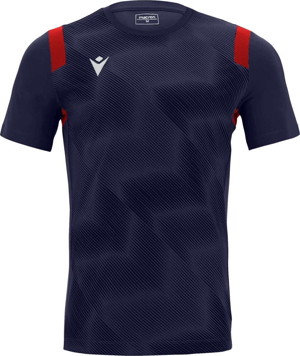1009x1200-35 Macron Rodders Shirt Korte Mouw Kinderen - Marine / Rood | Maat: 7-8 Y - Afbeelding 1