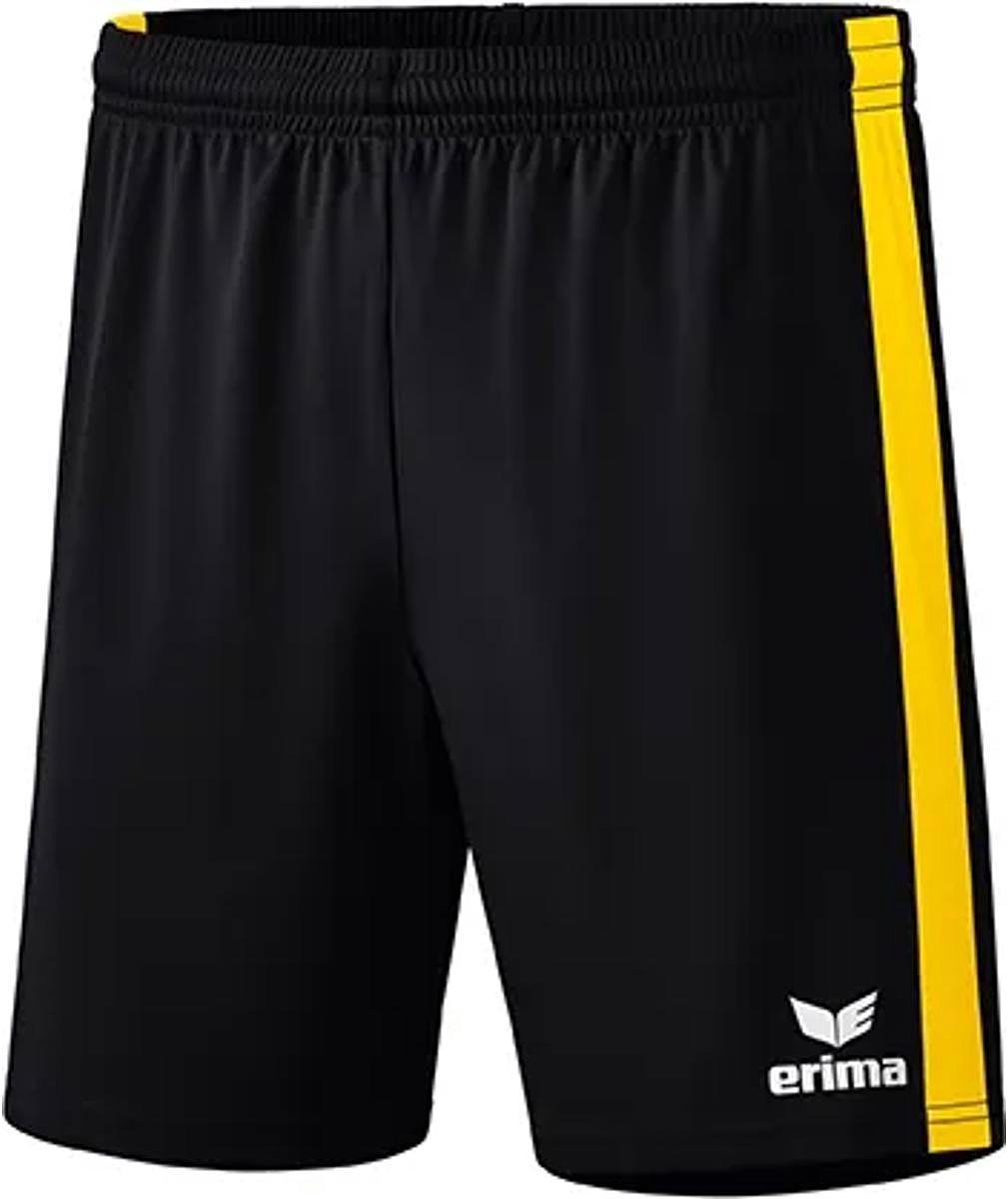 1009x1200-77 Erima Retro Star Short Kinderen - Zwart / Geel | Maat: 164 - Afbeelding 1