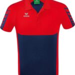 Erima Six Wings Polo Heren - New Navy / Rood | Maat: L