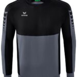 Erima Six Wings Sweatshirt Heren - Slate Grey / Zwart | Maat: M