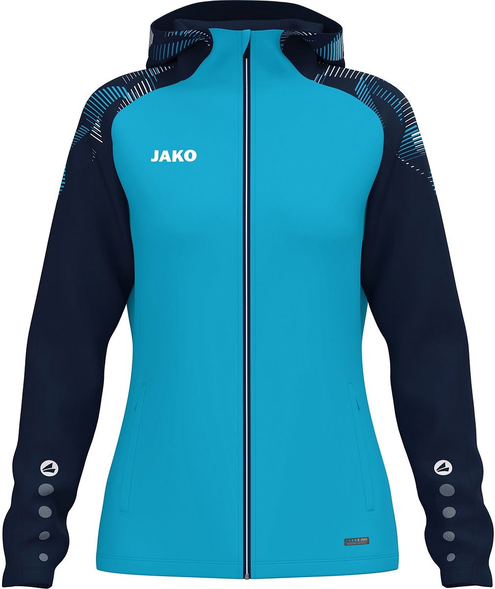 1010x1200-156 Jako Sonic Jas Met Kap Dames - Aqua / Marine | Maat: 34/36 - Afbeelding 1