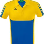 Erima Six Wings Polo Heren - New Royal / Geel | Maat: XL