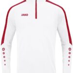 Jako Power Ziptop Heren - Wit / Rood | Maat: M