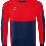Erima Six Wings Sweatshirt Heren - New Navy / Rood | Maat: L