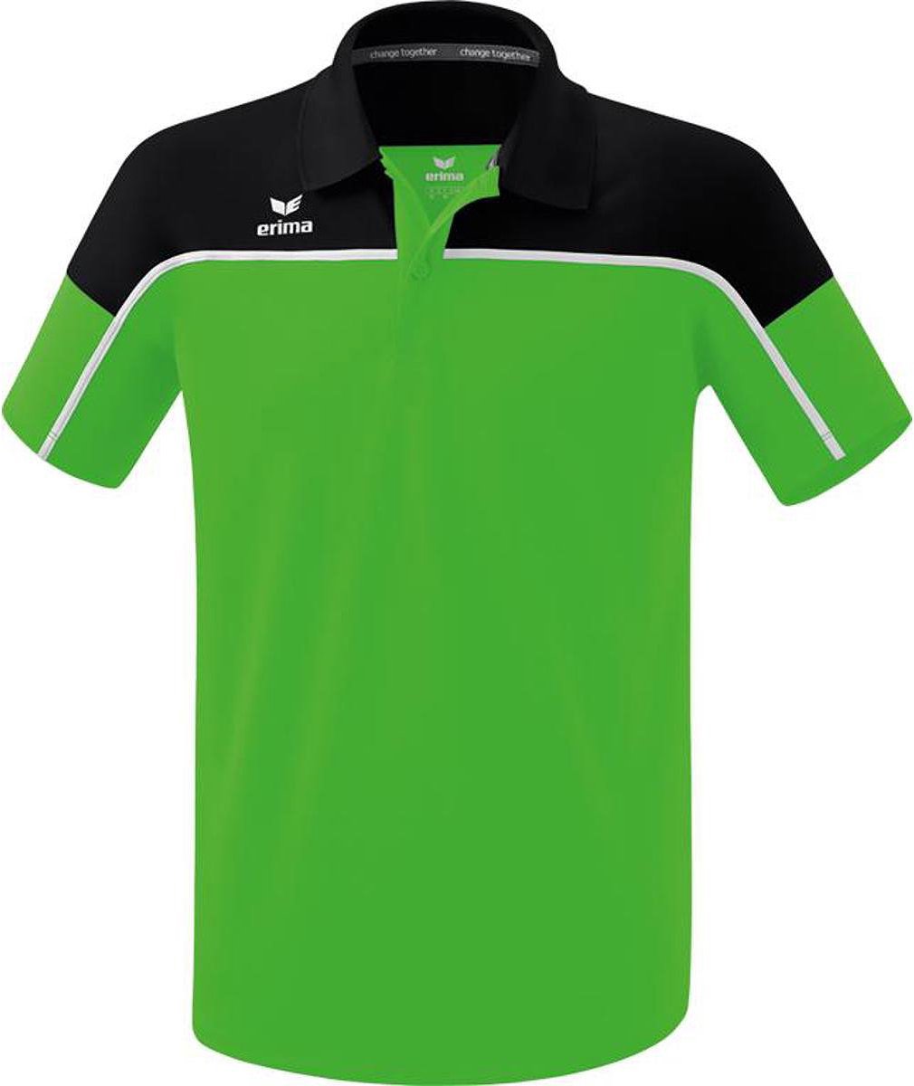 1010x1200-54 Erima Change Polo Heren - Green / Zwart / Wit | Maat: L - Afbeelding 1