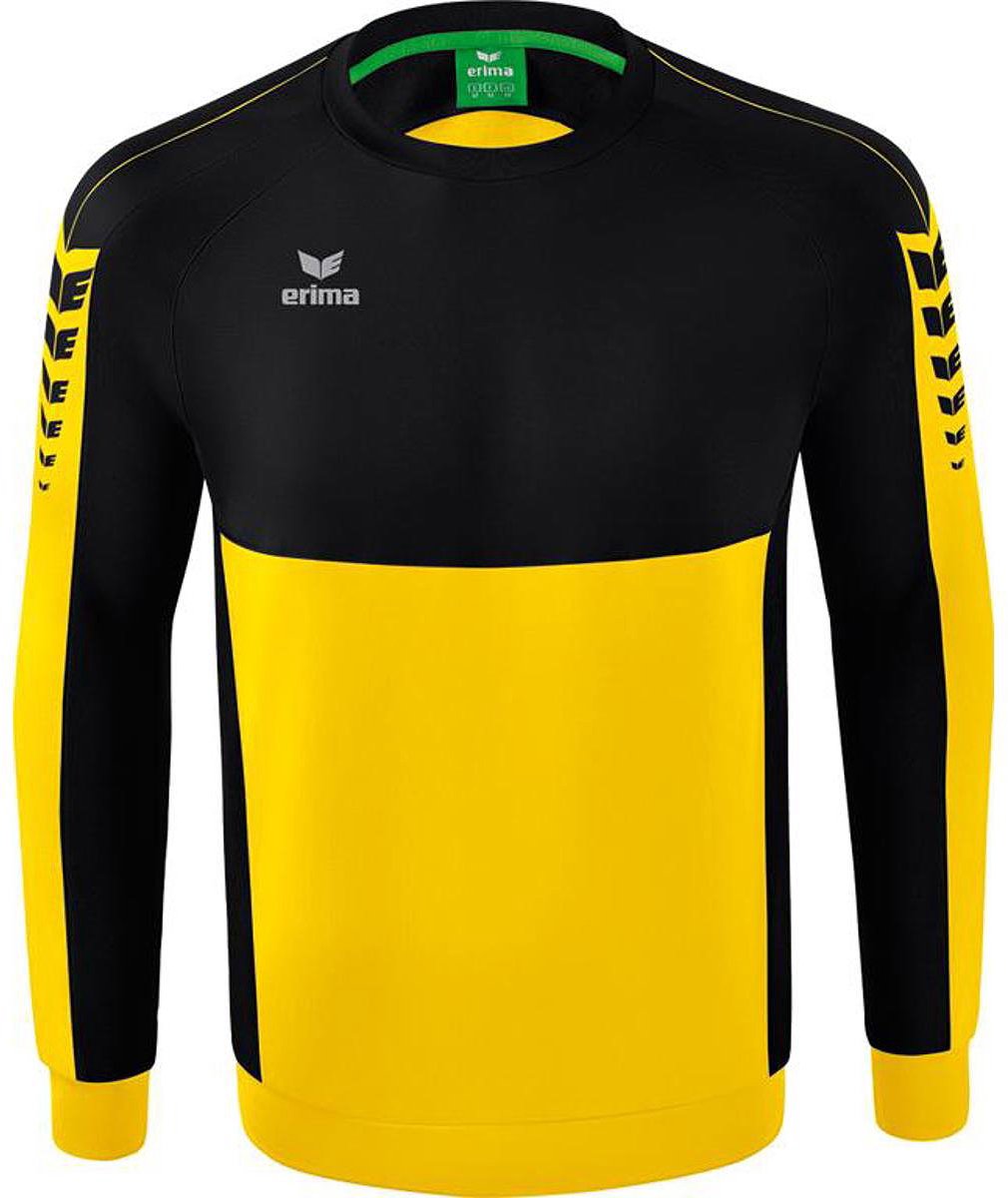 1010x1200-74 Erima Six Wings Sweatshirt Heren - Geel / Zwart | Maat: S - Afbeelding 1