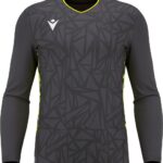 Macron Corvus Eco Keepershirt Lange Mouw Kinderen - Antraciet / Fluogeel | Maat: 9-10 Y