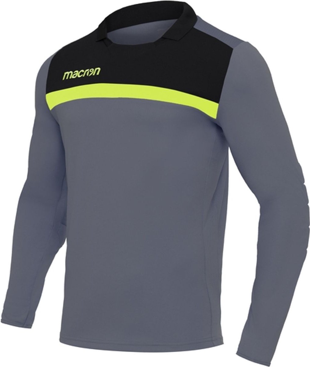 1016x1200-9 Macron Feo Keepershirt Lange Mouw Heren - Antraciet / Zwart / Fluogeel | Maat: M - Afbeelding 1