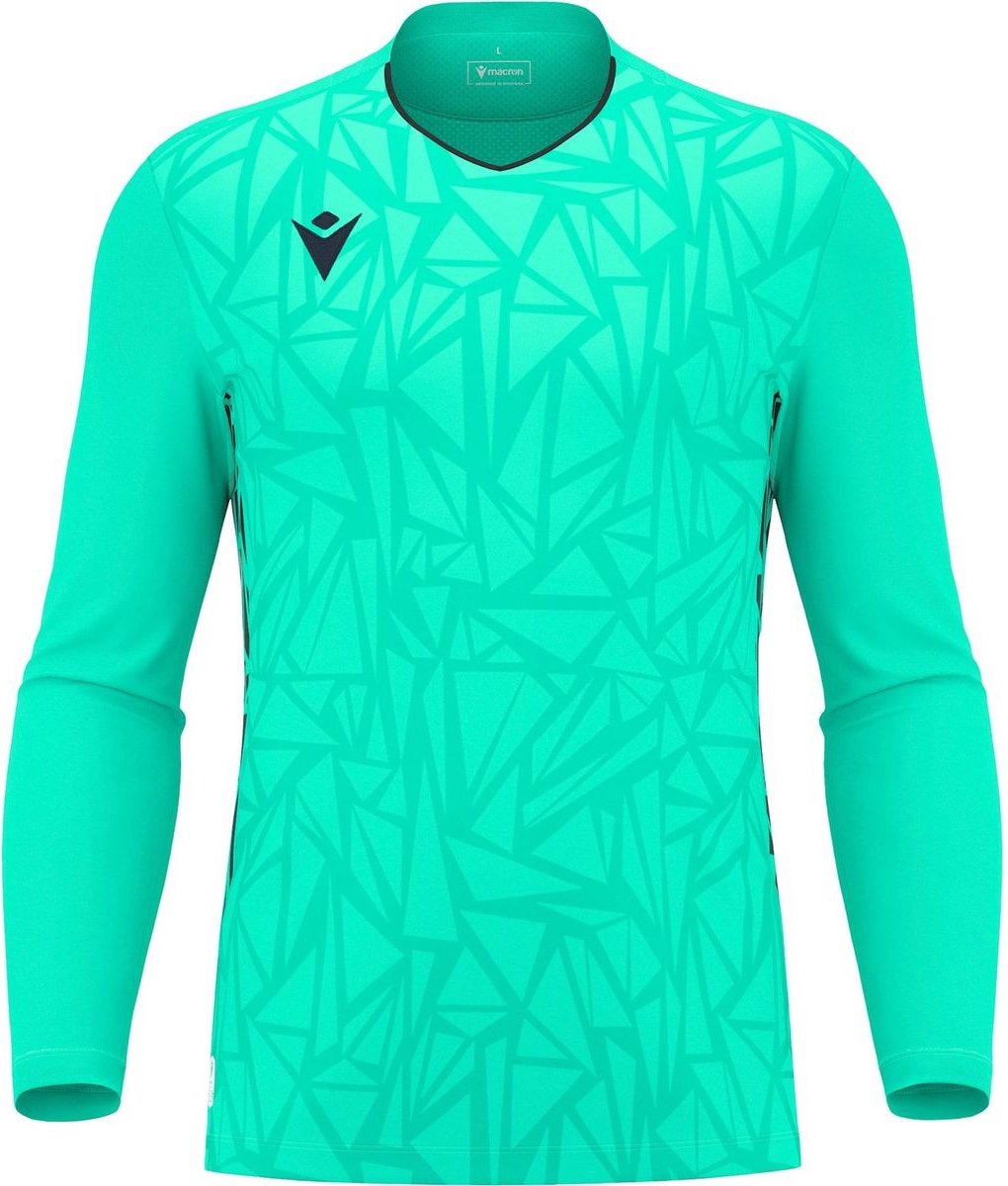 1020x1200-7 Macron Corvus Eco Keepershirt Lange Mouw Kinderen - Turkoois / Zwart | Maat: 9-10 Y - Afbeelding 1