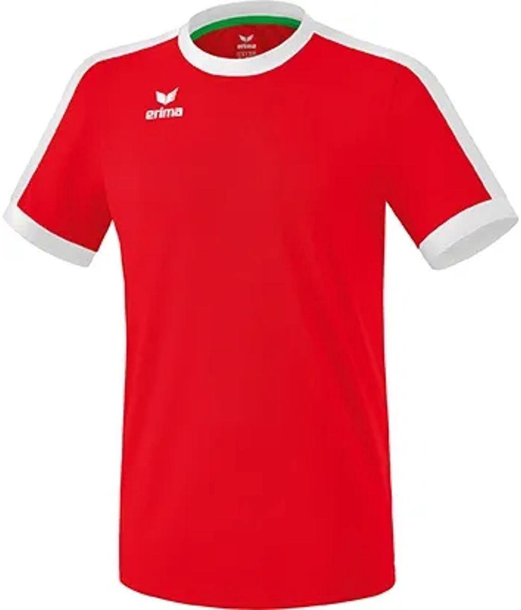 1024x1200-38 Erima Retro Star Shirt Korte Mouw Kinderen - Rood / Wit | Maat: 128 - Afbeelding 1
