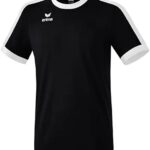 Erima Retro Star Shirt Korte Mouw Kinderen - Zwart / Wit | Maat: 152