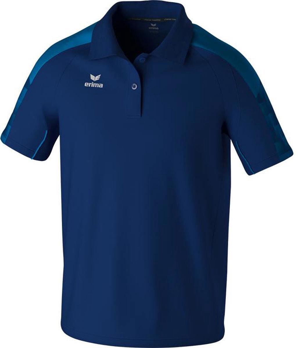 1026x1200-51 Erima Evo Star Polo Heren - Marine / Mykonos | Maat: 4XL - Afbeelding 1
