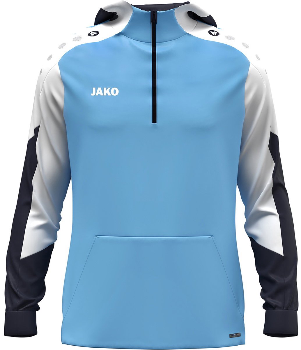 1034x1200-6 Jako Dynamic Hooded Half Zip Heren - Hemelsblauw / Wit / Marine | Maat: XL - Afbeelding 1