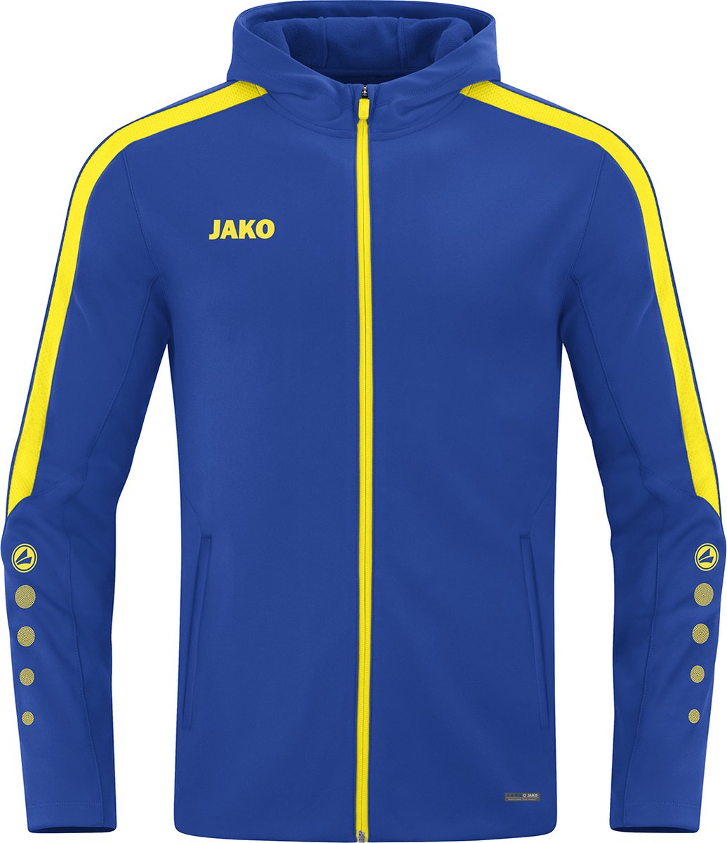 1036x1200-7 Jako Power Jas Met Kap Dames - Royal / Geel | Maat: 44 - Afbeelding 1
