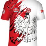 Smash Poland Pride Performance Shirt – Polen – Blauw/Wit/Rood – Sportshirt Heren – Sneldrogend & Ademend - Maat L