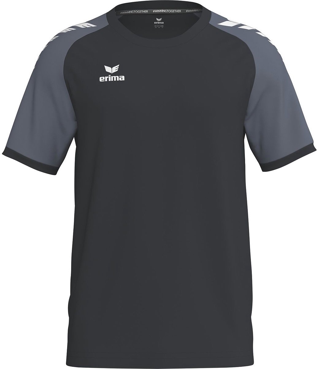 1040x1200-112 Erima Wings Shirt Korte Mouw Heren - Zwart / Slate Grey | Maat: L - Afbeelding 1