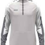 Jako Dynamic Hooded Half Zip Heren - Lichtgrijs / Wit / Grijs | Maat: XL