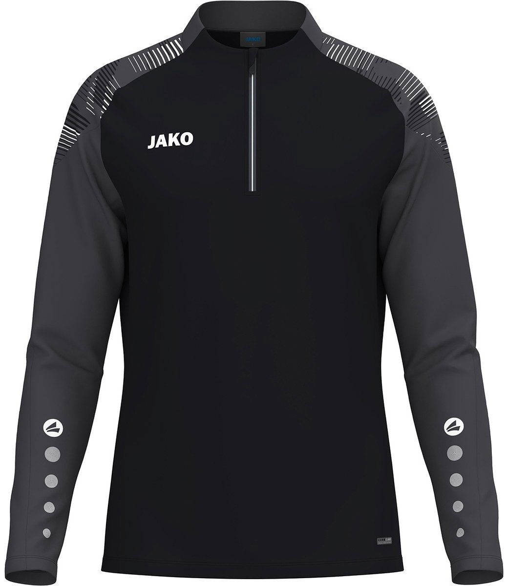 1040x1200-64 Jako Sonic Ziptop Kinderen - Zwart / Antraciet | Maat: 152 - Afbeelding 1