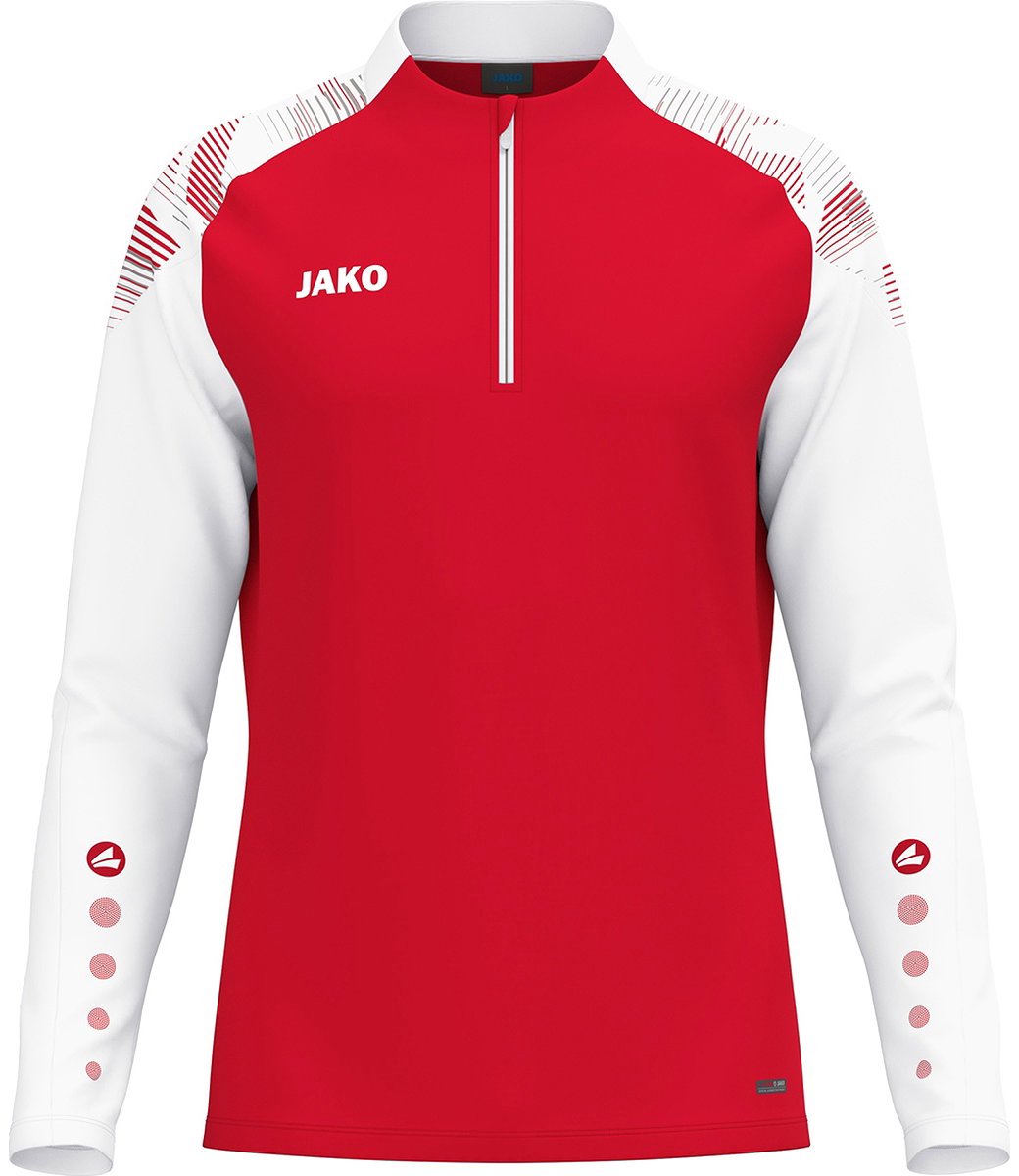 1040x1200 Jako Sonic Ziptop Kinderen - Rood / Wit | Maat: 152 - Afbeelding 1