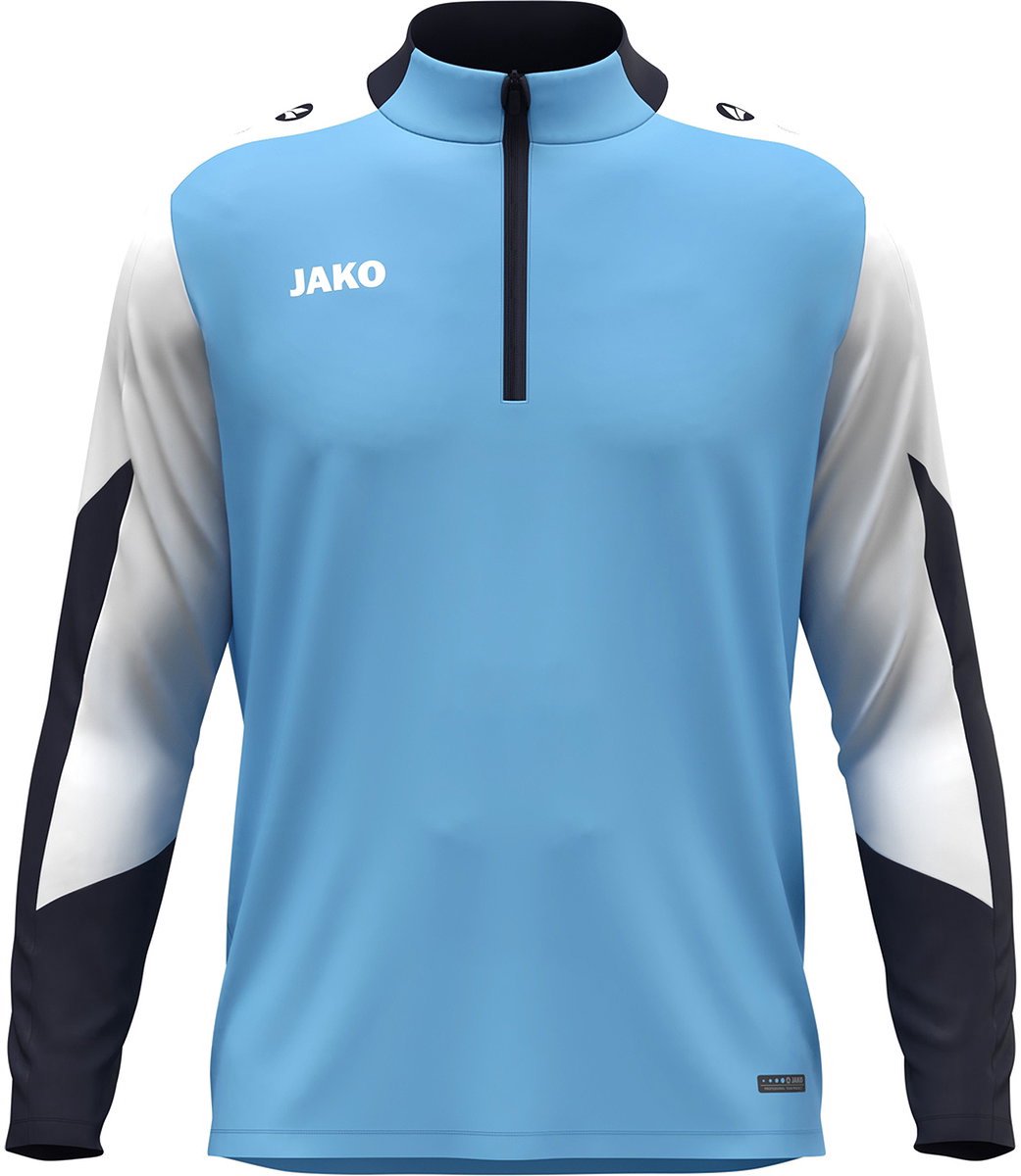 1041x1200-13 Jako Dynamic Ziptop Kinderen - Hemelsblauw / Wit / Marine | Maat: 128 - Afbeelding 1