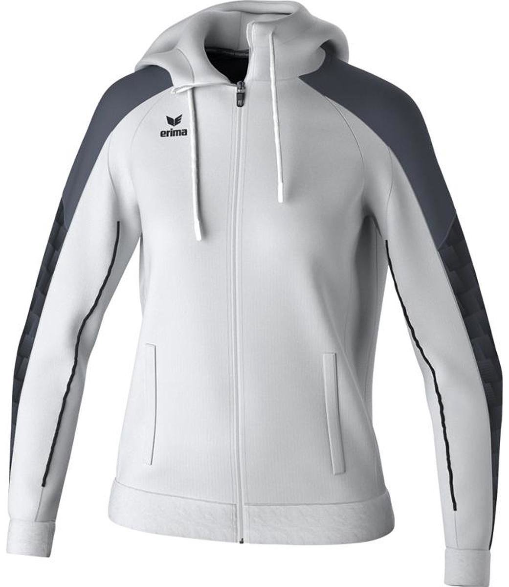 1041x1200-14 Erima Evo Star Trainingsjack Met Capuchon Dames - Wit / Zwart | Maat: 44 - Afbeelding 1