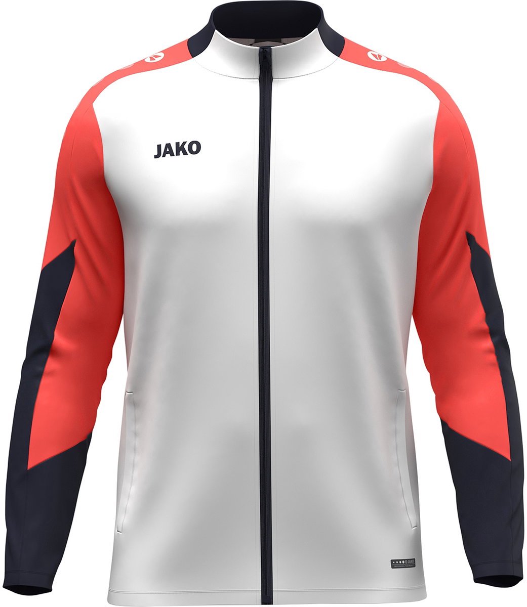 1041x1200-34 Jako Dynamic Polyestervest Kinderen - Wit / Koraal / Marine | Maat: 140 - Afbeelding 1