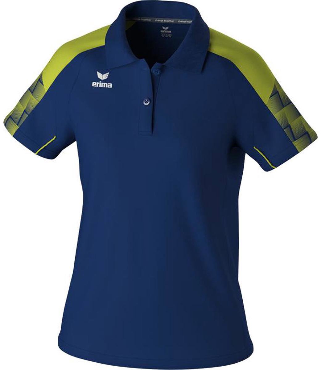 1041x1200-70 Erima Evo Star Polo Dames - Marine / Geel | Maat: 44 - Afbeelding 1