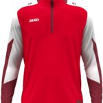 Jako Dynamic Ziptop Kinderen - Rood / Wit / Donkerrood | Maat: 152