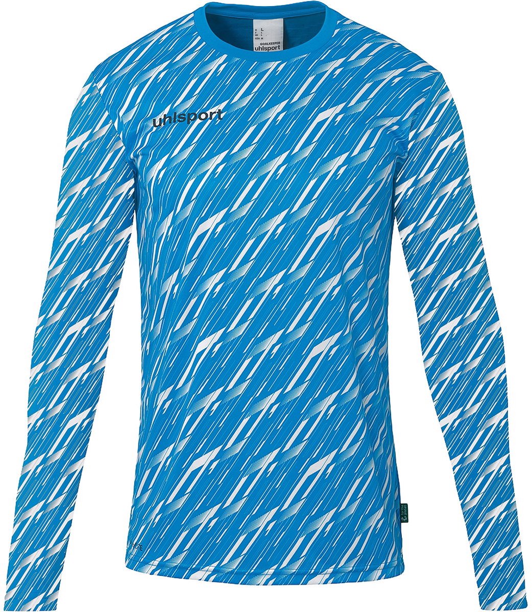 1042x1200-199 Uhlsport Progressive Keepershirt Lange Mouw Kinderen - Cyaan / Wit | Maat: 152 - Afbeelding 1