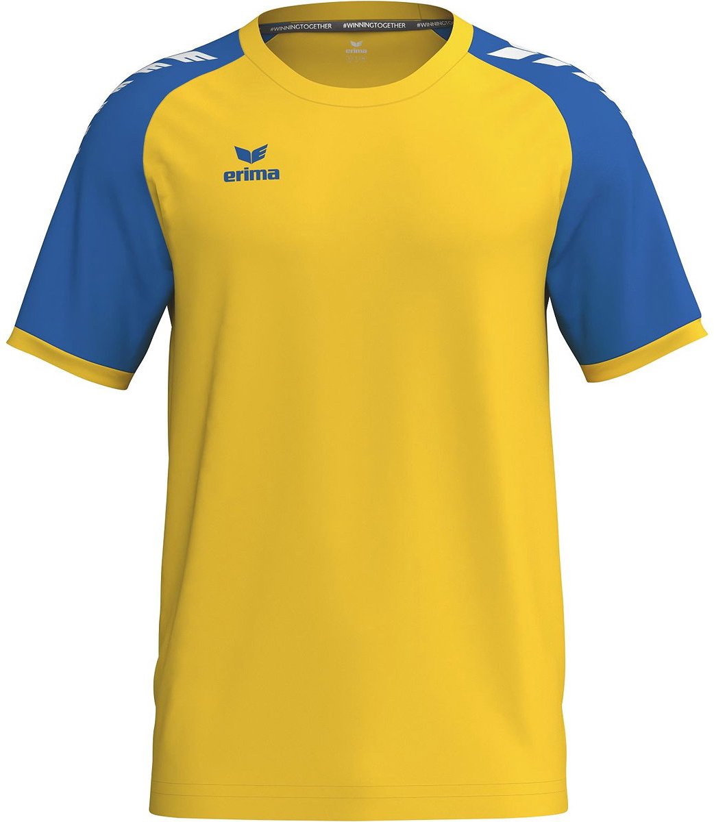1042x1200-206 Erima Wings Shirt Korte Mouw Heren - Geel / New Royal | Maat: XL - Afbeelding 1
