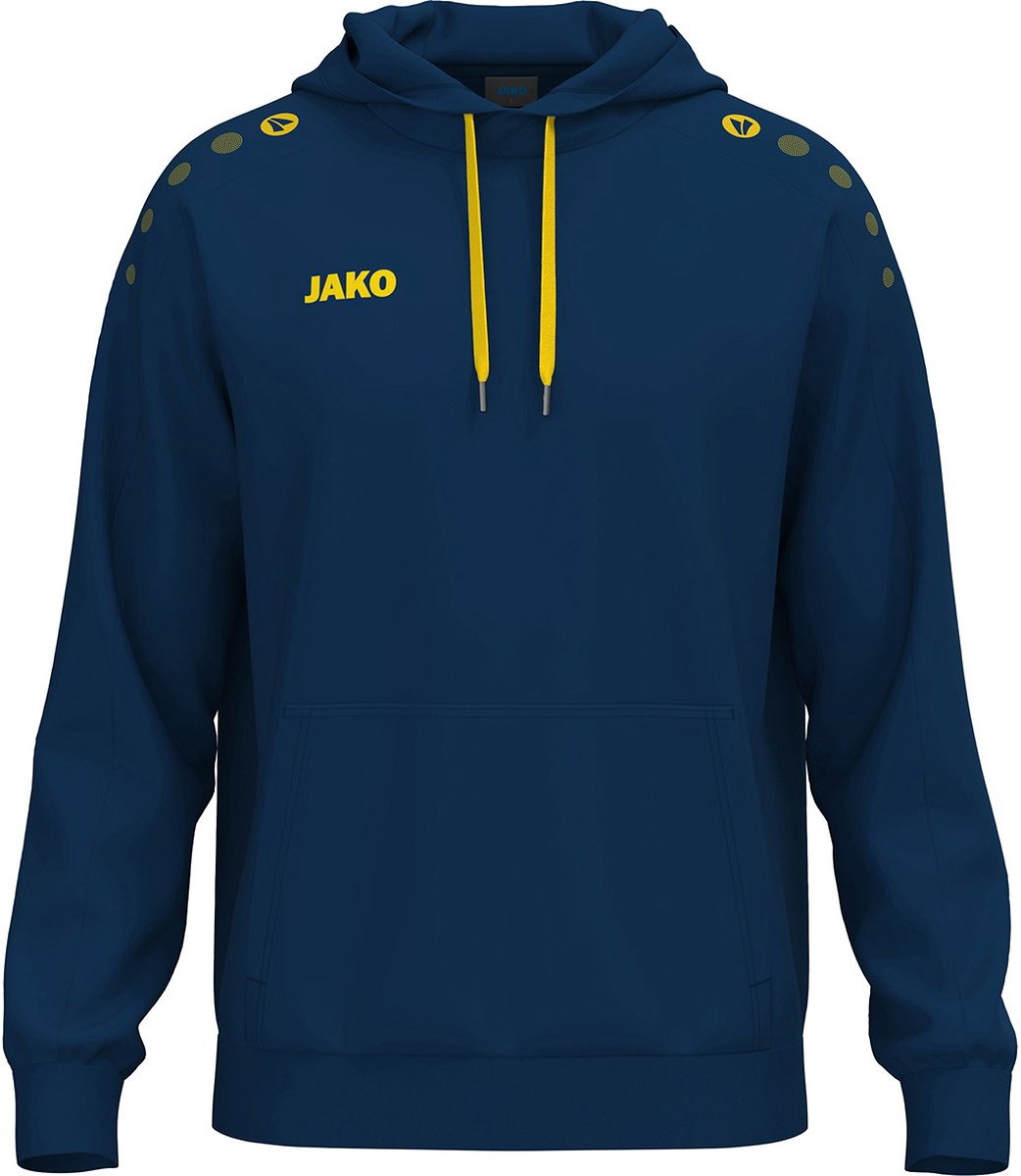 1042x1200-32 Jako One Sweater Met Kap Heren - Navy / Citroen | Maat: S - Afbeelding 1